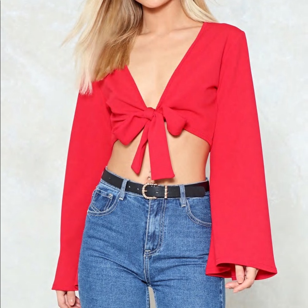 Nasty Gal Knot a Chance Red Top